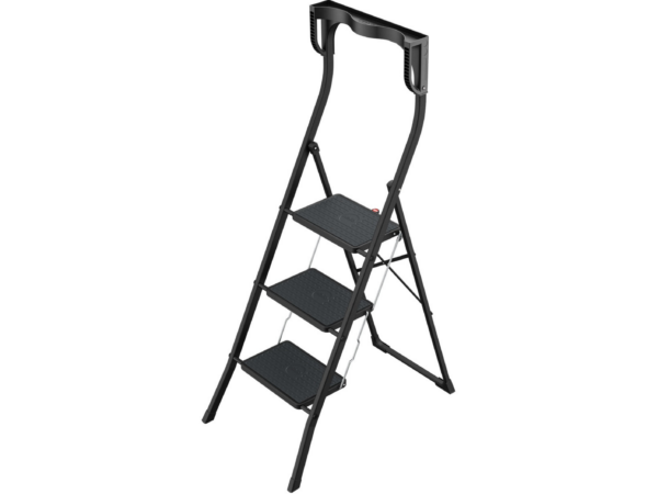 דרגש בטיחות מתקפל 3 שלבים K77 BLACK EDITION עם מעקה בטיחות מוגבה וידיות אחיזה